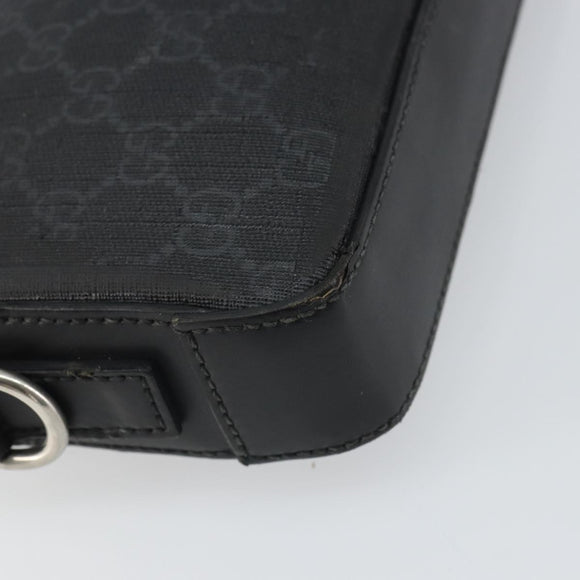 GUCCI GG Supreme Clutch Bag PVC Black Silver 495562 Auth bs32492