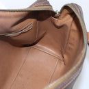 CELINE Macadam Canvas Hand Bag PVC Leather Brown Gold Auth bs32493-18