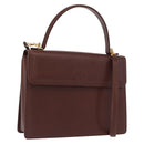 VALENTINO Hand Bag Leather 2way Brown Gold Auth bs32494-1