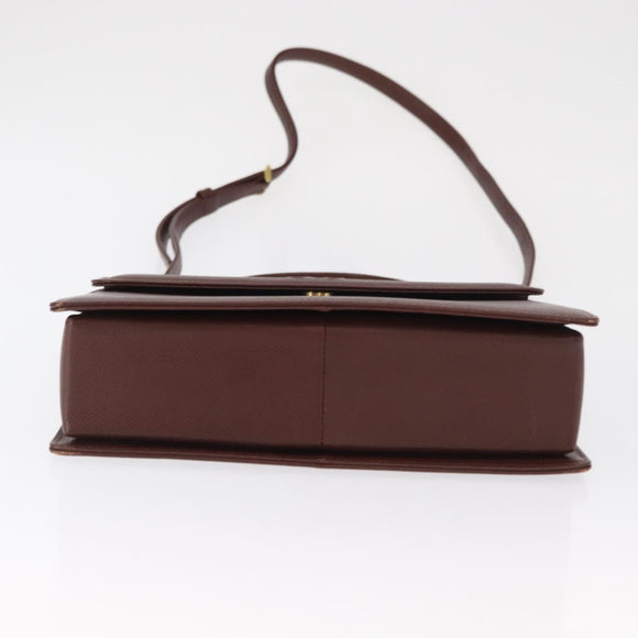 VALENTINO Hand Bag Leather 2way Brown Gold Auth bs32494