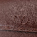 VALENTINO Hand Bag Leather 2way Brown Gold Auth bs32494-18
