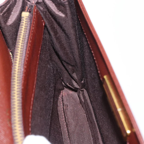 VALENTINO Hand Bag Leather 2way Brown Gold Auth bs32494