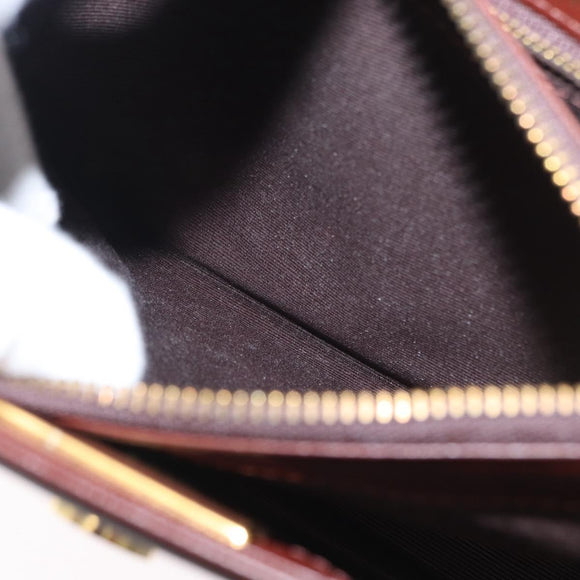VALENTINO Hand Bag Leather 2way Brown Gold Auth bs32494