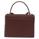 VALENTINO Hand Bag Leather 2way Brown Gold Auth bs32494-2