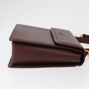 VALENTINO Hand Bag Leather 2way Brown Gold Auth bs32494-3