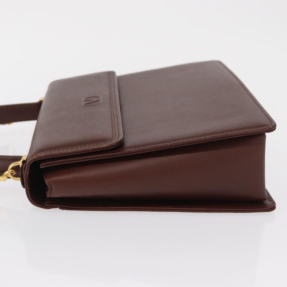 VALENTINO Hand Bag Leather 2way Brown Gold Auth bs32494