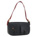 BALLY Shoulder Bag Leather Black Gold Auth bs32496-1