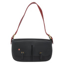 BALLY Shoulder Bag Leather Black Gold Auth bs32496-2