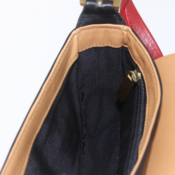 BALLY Shoulder Bag Leather Black Gold Auth bs32496