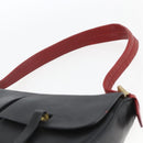 BALLY Shoulder Bag Leather Black Gold Auth bs32496-8
