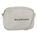 BALENCIAGA Shoulder Bag Leather White Silver 489812 Auth bs32497-1
