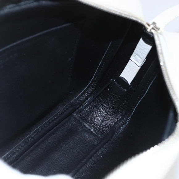 BALENCIAGA Shoulder Bag Leather White Silver 489812 Auth bs32497