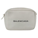 BALENCIAGA Shoulder Bag Leather White Silver 489812 Auth bs32497-2