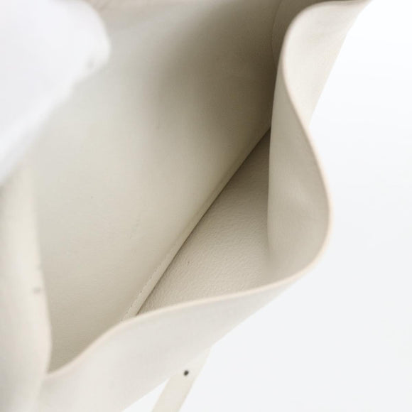 BALENCIAGA Shoulder Bag Leather White Silver 489812 Auth bs32497