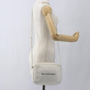 BALENCIAGA Shoulder Bag Leather White Silver 489812 Auth bs32497-22