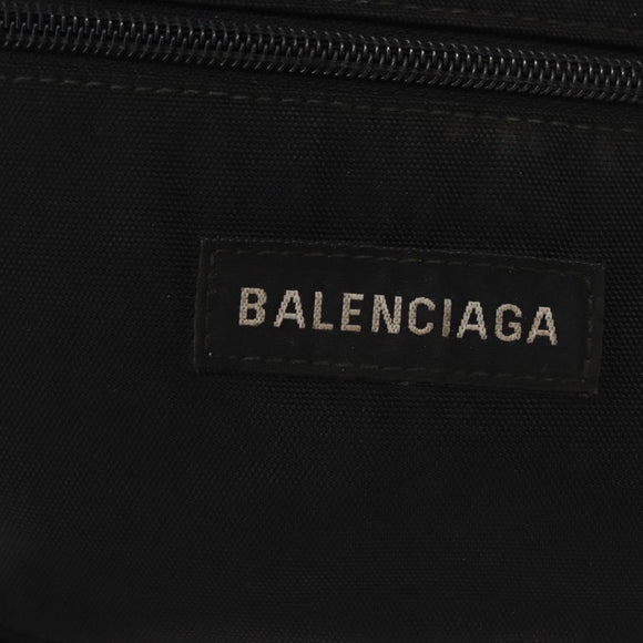 BALENCIAGA Body Bag Canvas Black 482389 Auth bs32498