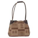 BALLY Shoulder Bag Canvas Beige Gold Auth bs32499-13