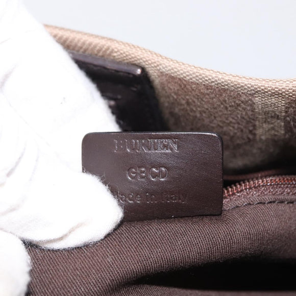 BALLY Shoulder Bag Canvas Beige Gold Auth bs32499