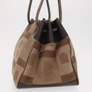 BALLY Shoulder Bag Canvas Beige Gold Auth bs32499-4