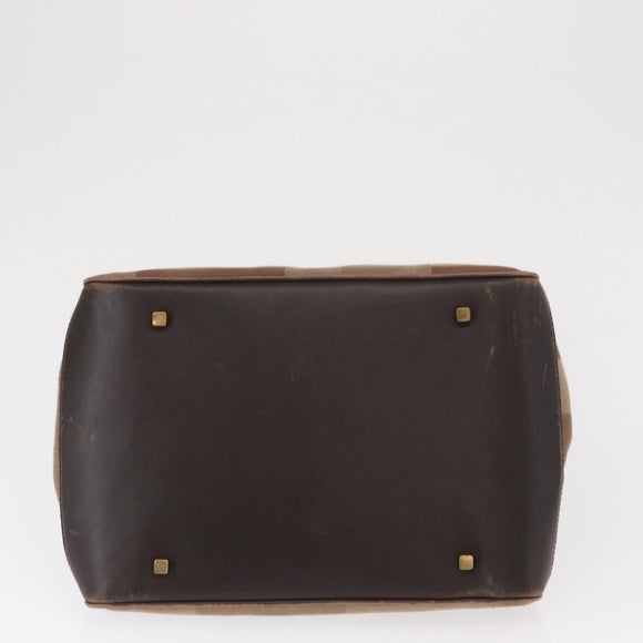 BALLY Shoulder Bag Canvas Beige Gold Auth bs32499