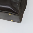 CELINE Tote Bag Patent leather Brown Gold Auth bs32500-10