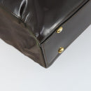 CELINE Tote Bag Patent leather Brown Gold Auth bs32500-11
