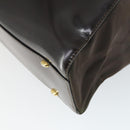 CELINE Tote Bag Patent leather Brown Gold Auth bs32500-12