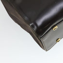 CELINE Tote Bag Patent leather Brown Gold Auth bs32500-13