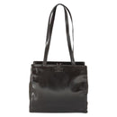 CELINE Tote Bag Patent leather Brown Gold Auth bs32500-3