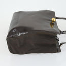 CELINE Tote Bag Patent leather Brown Gold Auth bs32500-4
