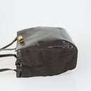 CELINE Tote Bag Patent leather Brown Gold Auth bs32500-5