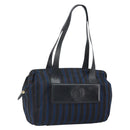 CELINE Tote Bag Canvas Blue Gold Auth bs32501-1