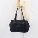 CELINE Tote Bag Canvas Blue Gold Auth bs32501-24