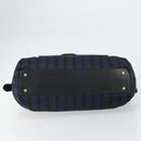 CELINE Tote Bag Canvas Blue Gold Auth bs32501-9