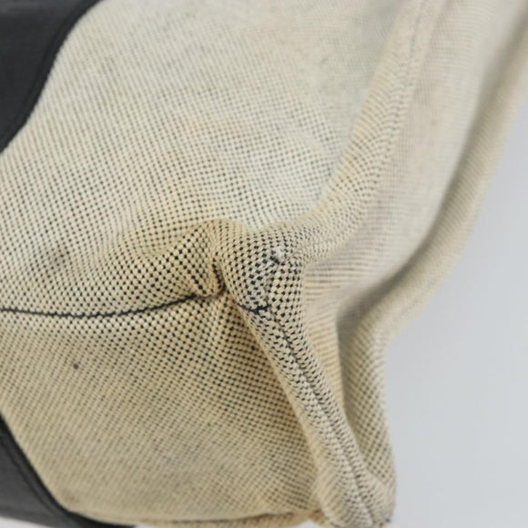 HERMES Sac Arne MM Hand Bag Canvas Gray Silver Auth bs32502