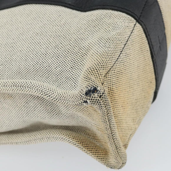 HERMES Sac Arne MM Hand Bag Canvas Gray Silver Auth bs32502