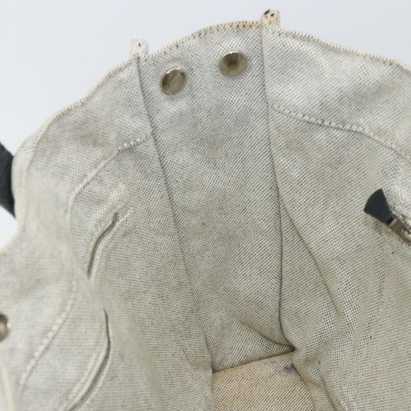 HERMES Sac Arne MM Hand Bag Canvas Gray Silver Auth bs32502