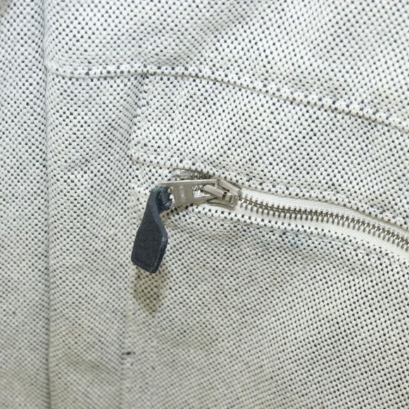 HERMES Sac Arne MM Hand Bag Canvas Gray Silver Auth bs32502