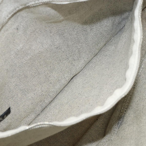 HERMES Sac Arne MM Hand Bag Canvas Gray Silver Auth bs32502