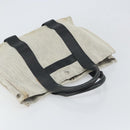 HERMES Sac Arne MM Hand Bag Canvas Gray Silver Auth bs32502-6