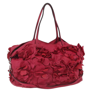 VALENTINO Tote Bag Leather 2way Red Silver Auth bs32504