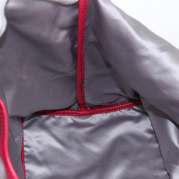 VALENTINO Tote Bag Leather 2way Red Silver Auth bs32504