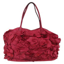 VALENTINO Tote Bag Leather 2way Red Silver Auth bs32504-2