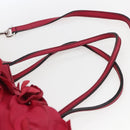 VALENTINO Tote Bag Leather 2way Red Silver Auth bs32504-8