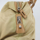PRADA Tote Bag Nylon Beige Silver Auth bs32506-17
