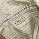 PRADA Tote Bag Nylon Beige Silver Auth bs32506-20