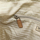 PRADA Tote Bag Nylon Beige Silver Auth bs32506-24