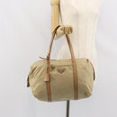 PRADA Tote Bag Nylon Beige Silver Auth bs32506-27