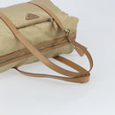PRADA Tote Bag Nylon Beige Silver Auth bs32506-7