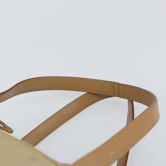 PRADA Tote Bag Nylon Beige Silver Auth bs32506
